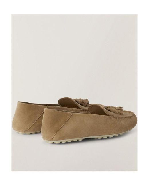 Loro Piana Natural Tassel Detailed Slip-On Loafers