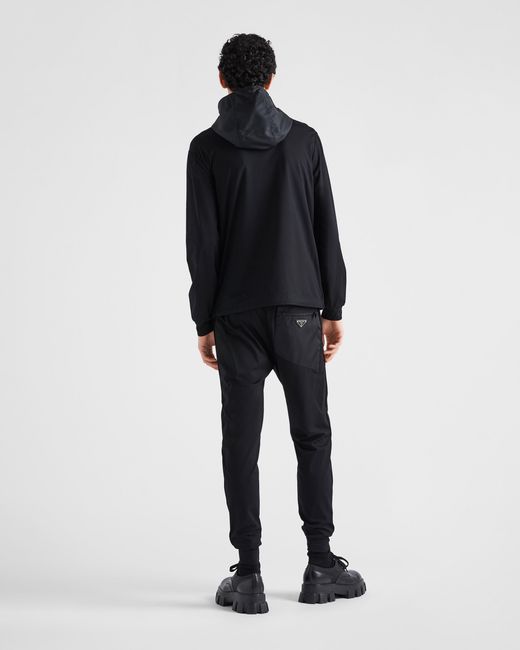 Prada Blue Technical Cotton And Re-Nylon Cardigan for men