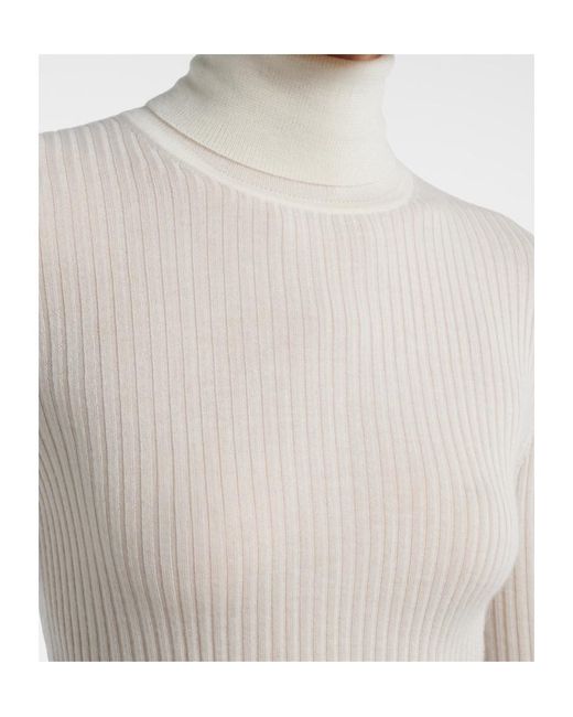 Gabriela Hearst White Cashmere And Silk Turtleneck Sweater