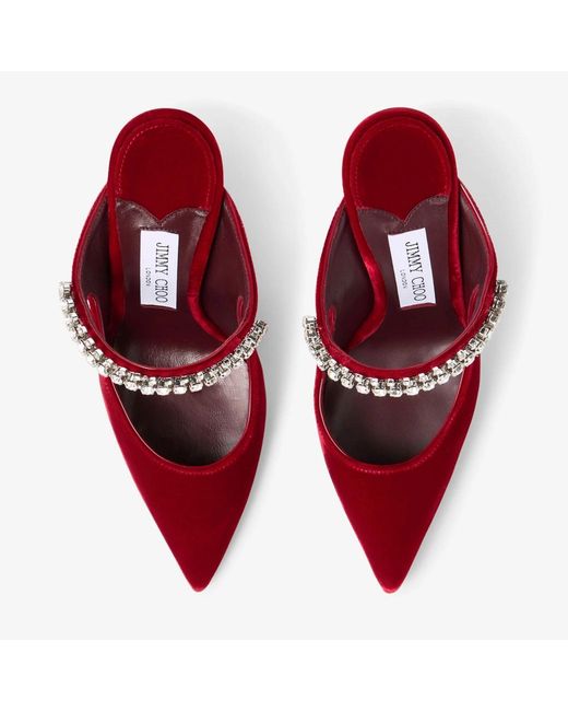 Jimmy Choo Red Pointed-Toe High-Heeled Sandals