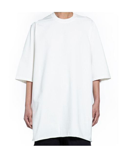 Rick Owens White Jumbo Cotton T-Shirt for men
