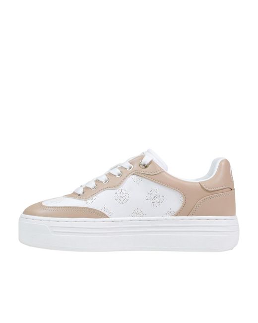 Guess White Perforated Panel Sneakers