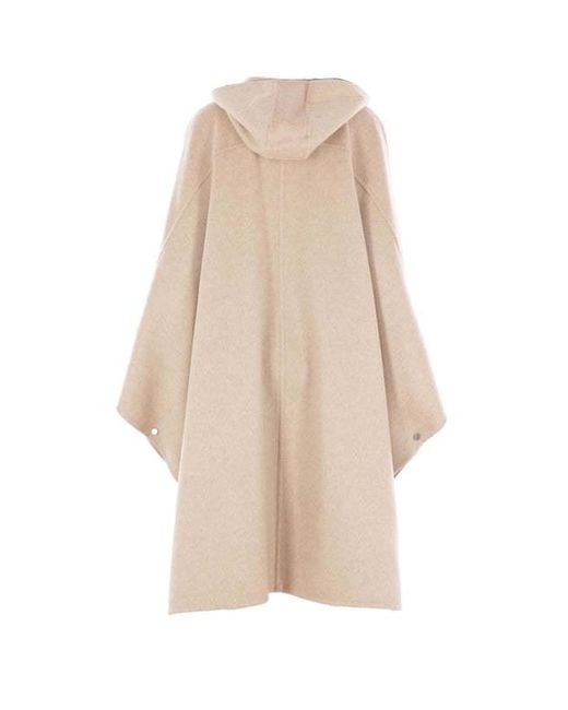 Brunello Cucinelli Natural Button-Up Long-Sleeved Coat