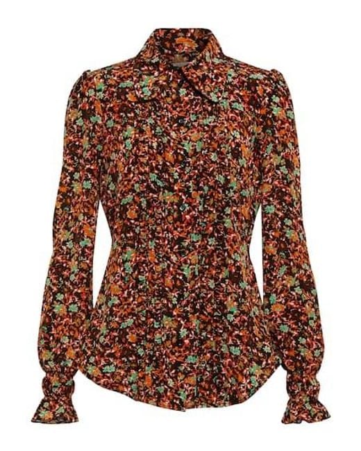 Victoria Beckham Brown Floral Shirt