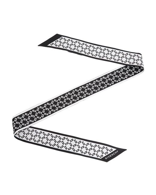 Givenchy White Pointed Silk Scarf