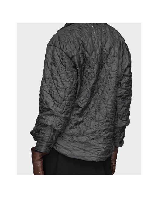Maison Margiela Gray Buttoned Quilted Jacket