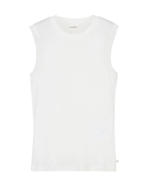 Closed White Crew-Neck Sleeveless Top