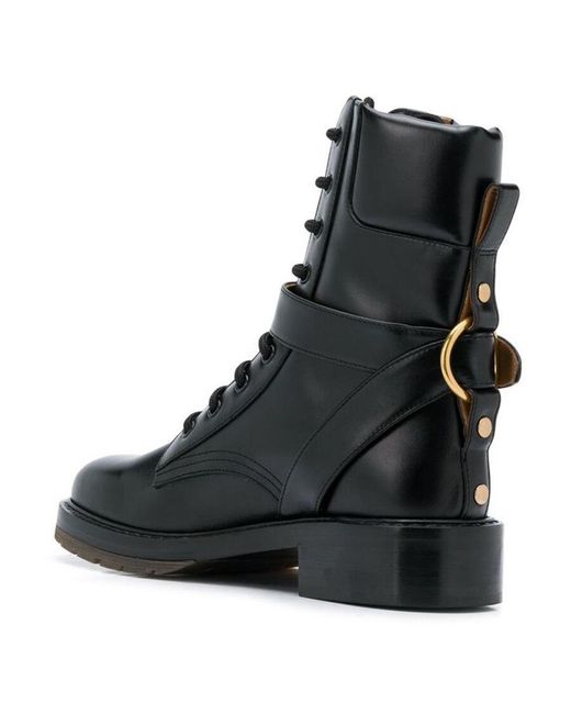 Chloé Black Chloé Diane Lace-Up Ankle Boots