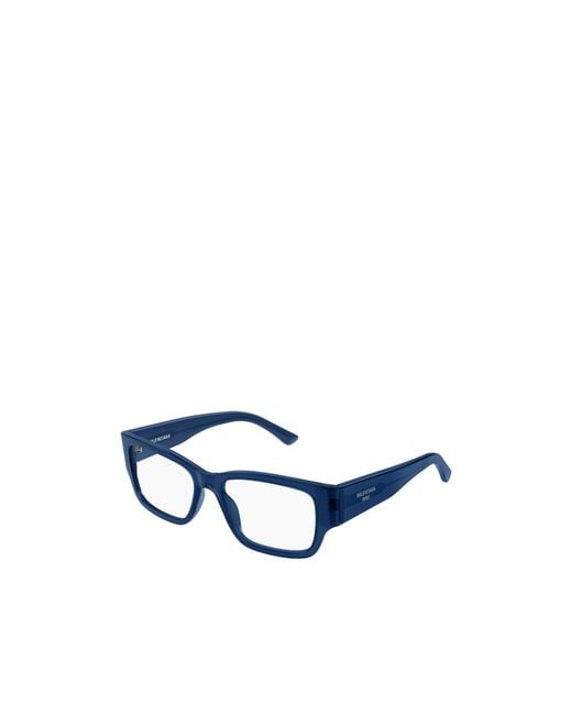 Balenciaga Blue Eyewear Rectangle Frame Glasses for men