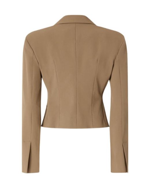 Pinko Natural Single-Breasted Cropped Blazer
