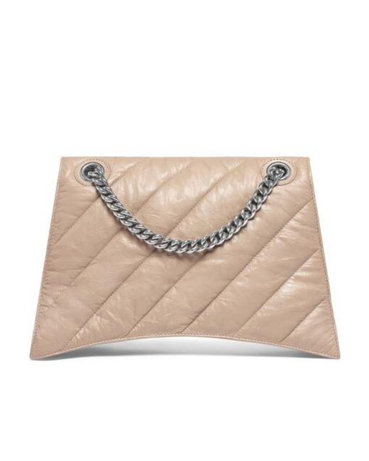 Balenciaga Natural Crush Chain Quilted Medium Shoulder Bag