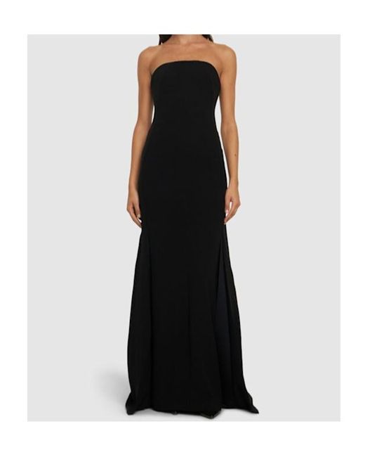16Arlington Black Angelique Strapless Crepe Gown