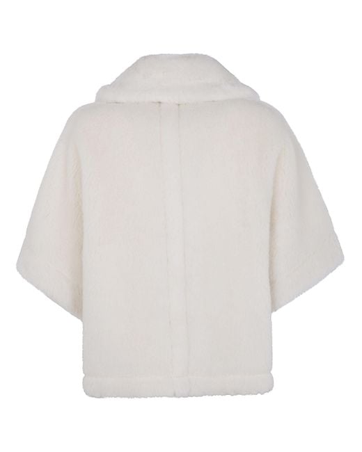 Max Mara White "Newterzo1" Cape