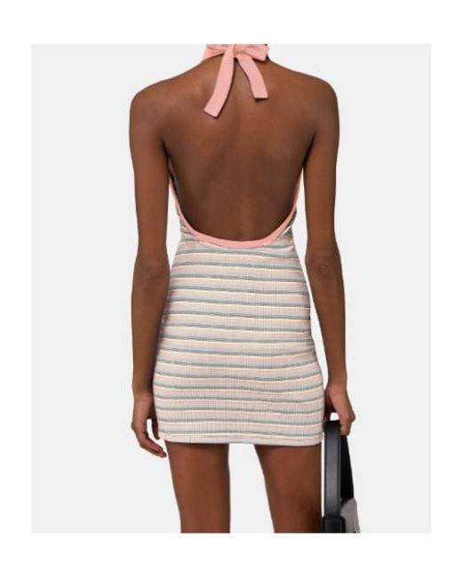 Amiri Natural Ribbed Striped Knitted Dress
