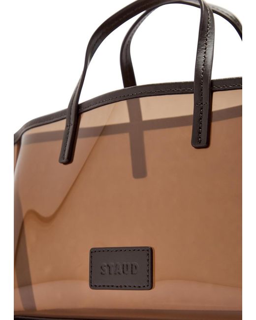 Staud Brown Mini Leather And Pvc Tote