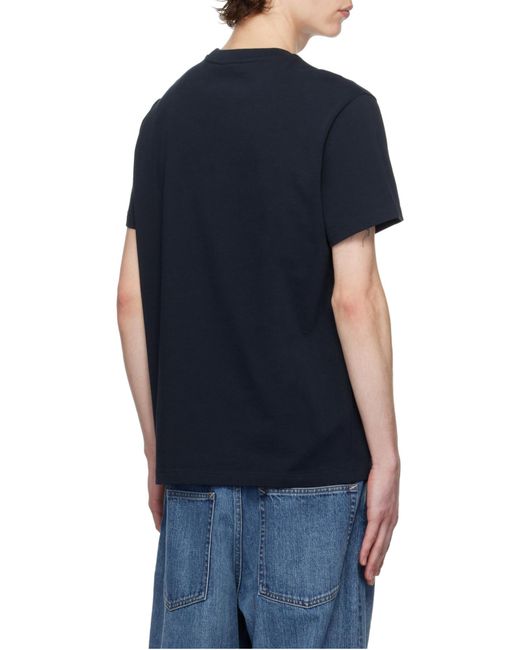 A.P.C. Blue Lenny Logo Embroidered T-Shirt for men