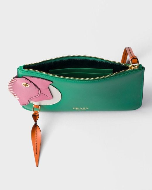 Prada Green Busta Con Lampo Fish Wrist Pouch