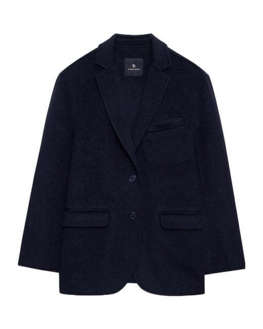 Anine Bing Blue Quinn Buttoned Blazer