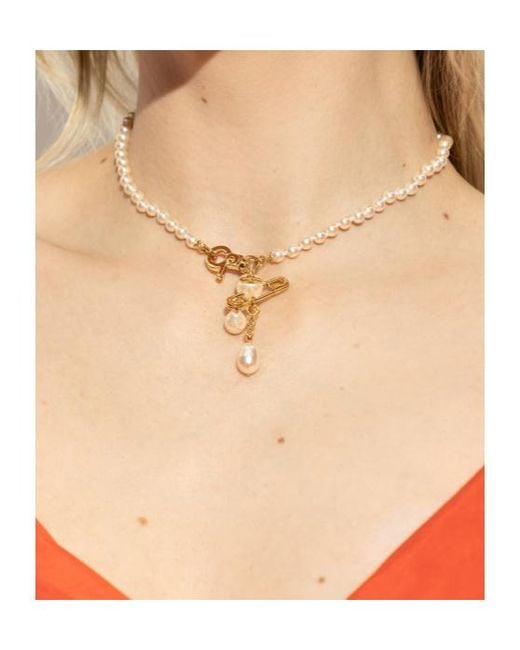 Vivienne Westwood White Claude Embellished Necklace