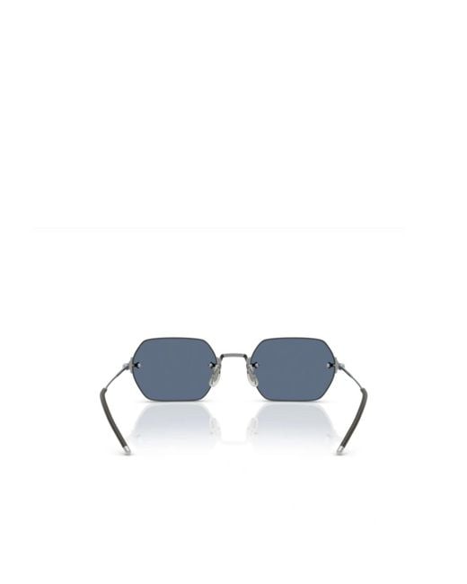 Oliver Peoples Blue Hexagonal-Frame Sunglasses for men