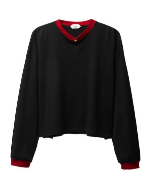 Versace Black Medusa Long Sleeve V-Neck T-Shirt for men