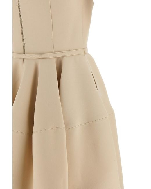 Fendi Natural Belted-Waist Sleeveless Dress