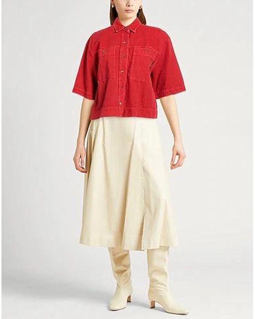 Brunello Cucinelli Red Minimal Solid-Color Shirt