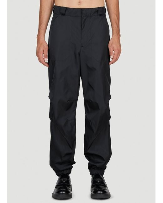 Prada Black Casual Pants With Waist And Loop Straps for men