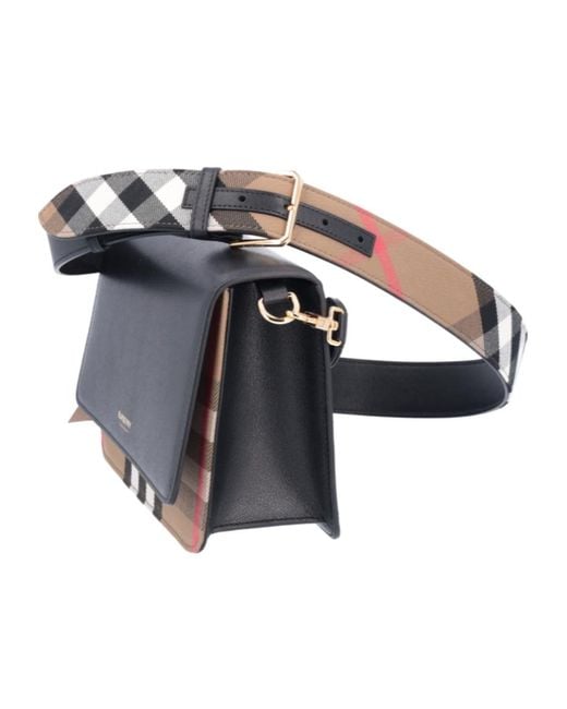 Burberry Blue Checkered Detailed Crossbody Bag