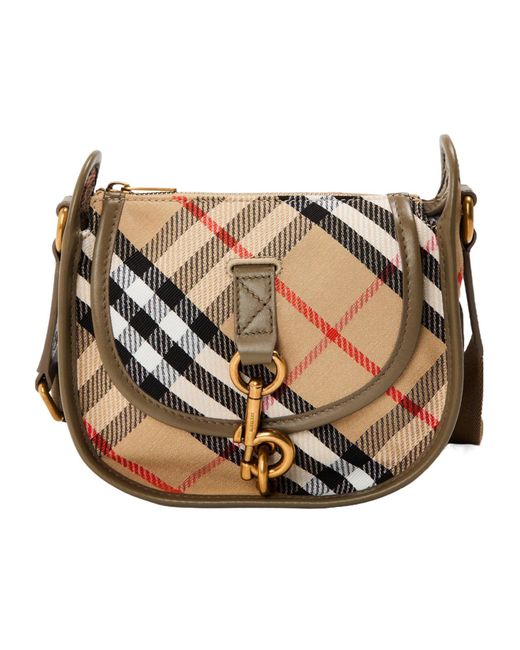 Burberry Multicolor Plaid Saddle Bag