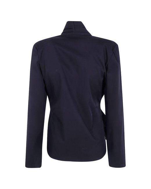 Maria Calderara Blue Twill Draped Shirt
