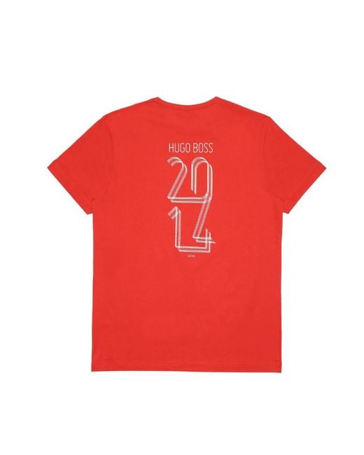 Boss Red T-Shirt With Round Neck And Short Sleeves for men