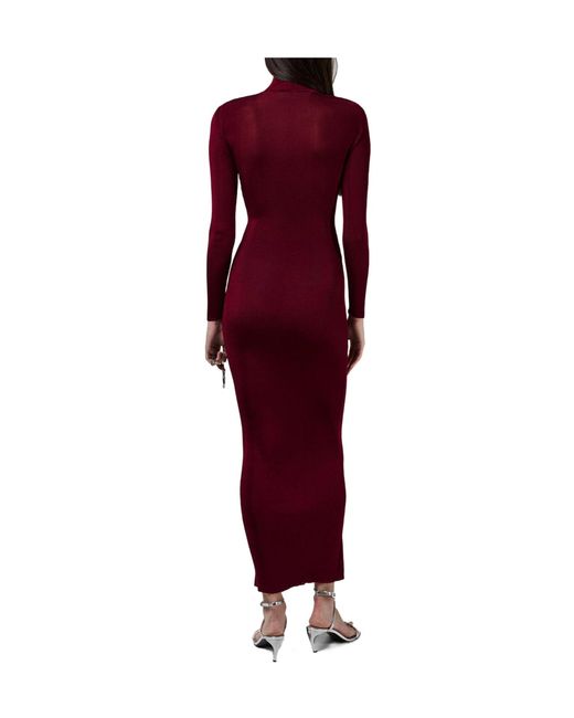 Self-Portrait Red Knitted Long Dress