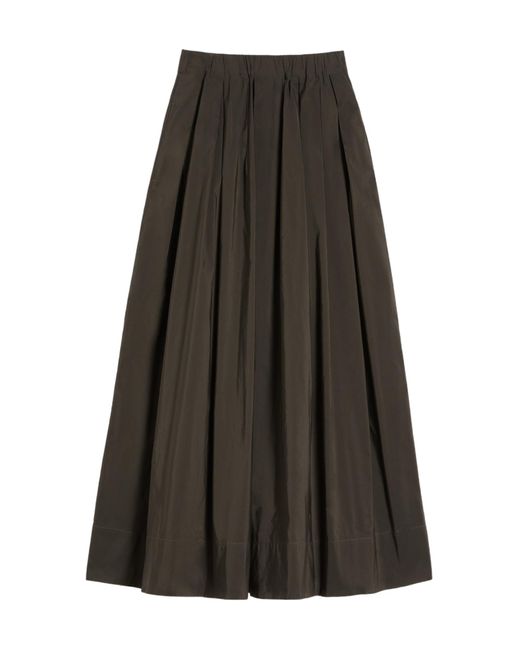 Max Mara Brown Cotton Micro Faille Skirt