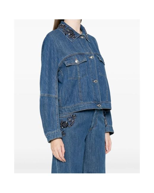 ERMANNO FIRENZE Blue Chest-Pocket Denim Jacket