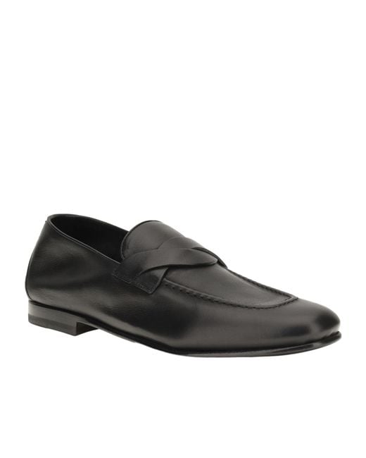 Tom Ford Black Gigi Crossover-Strap Leather Loafers for men