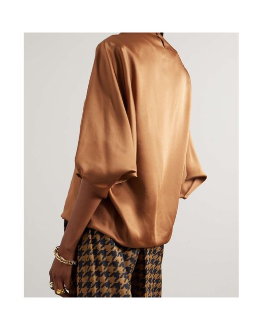 Dries Van Noten Brown High-Necked Top