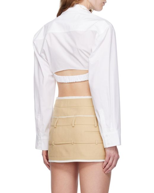 Jacquemus White Twisted Cropped Shirt