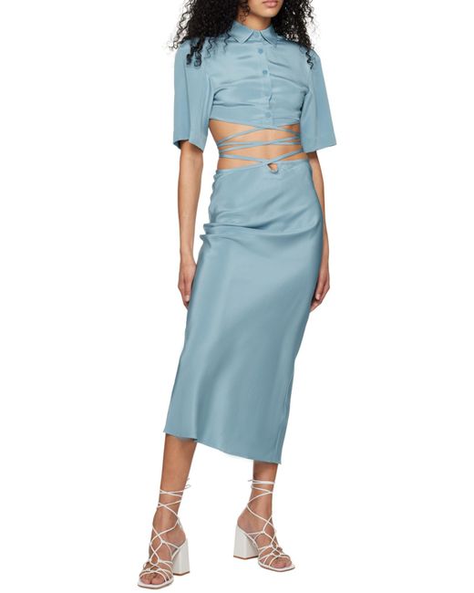 Christopher Esber Black Crop Tie Short-Sleeved Shirt