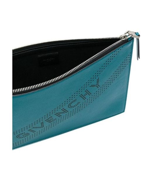 Givenchy Blue Perforated Logo Handbag