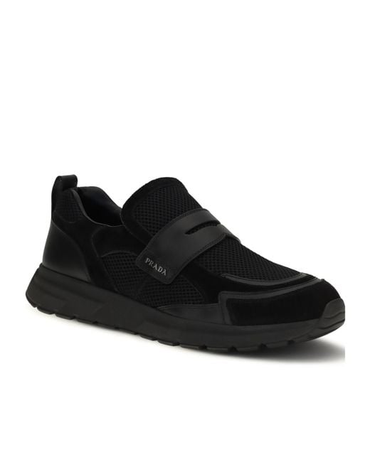 Prada Black Prax Mesh Sneakers for men