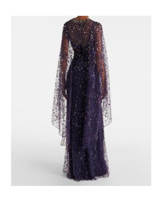 Jenny Packham Blue Hestia Embellished Gown