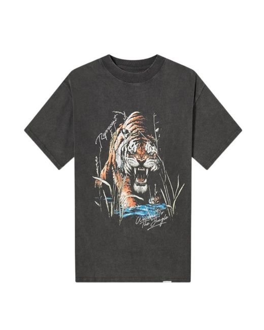 Represent Black Welcome To The Jungle-Print Cotton T-Shirt for men