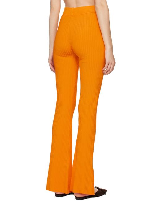 Nanushka Orange Slit Cuff Ribbed Trousers