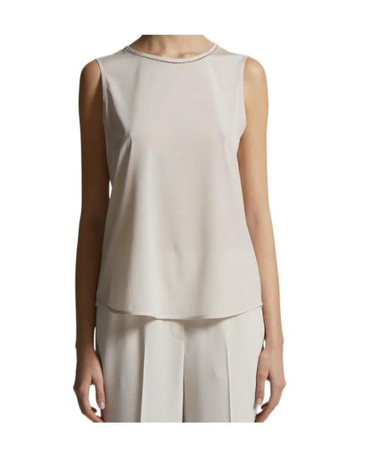 Peserico Multicolor Embellished Sleeveless Top