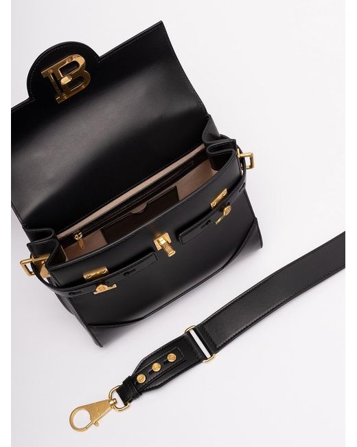 Balmain Black Smooth Leather B-Buzz 23 Bag
