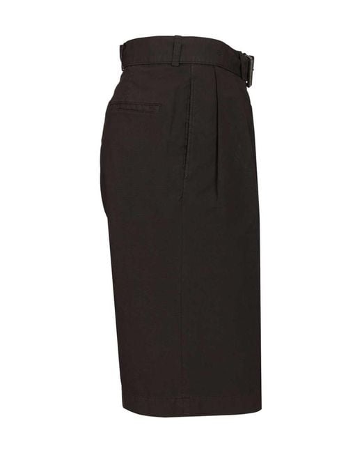 Dries Van Noten Black Peaches Pleated Bermuda Pants