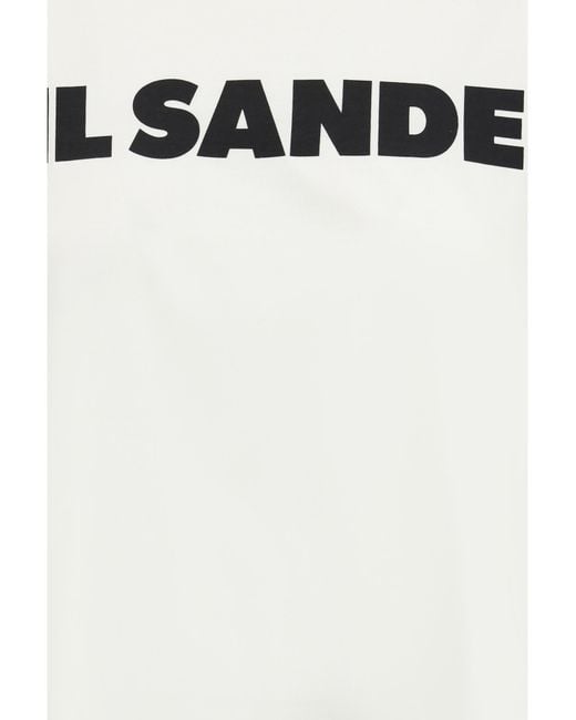 Jil Sander White Logo-Printed Crewneck T-Shirt