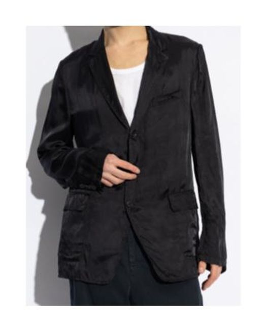 Dries Van Noten Black Single-Breasted Tailored Blazer for men