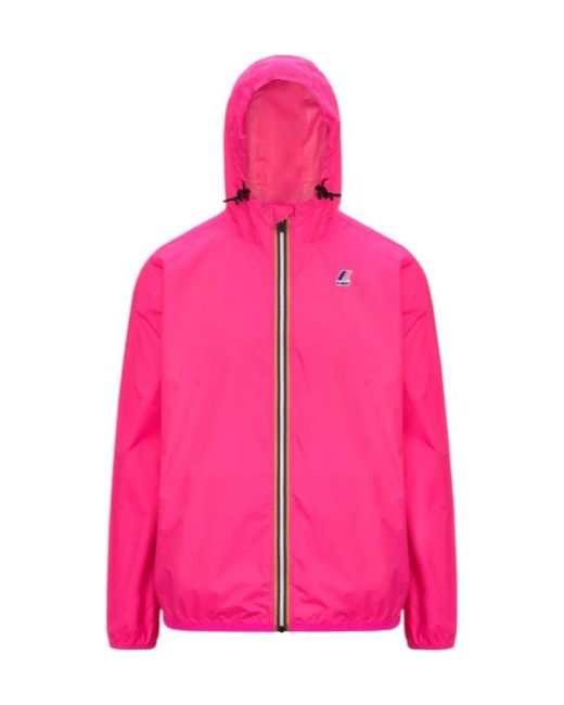 K-Way Pink Le Vrai 4.0 Claude Hooded Jacket
